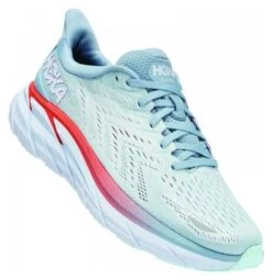 Women's Hoka One One Clifton 8 Blue White Red Running Shoes