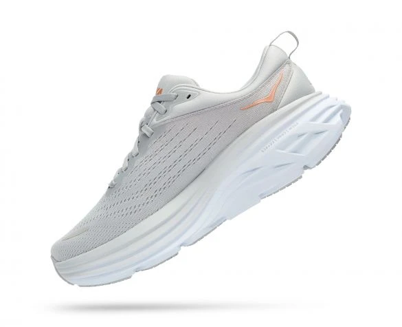 Hoka One One Hoka Bondi 8 Hardloopschoenen Grijs Dames 4 Hoka One One Hoka Bondi 8 Hardloopschoenen Grijs Dames - Afbeelding 2